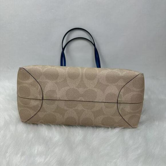 Coach City Tote Bag Signature Canvas W Coach Graphic Sand/Pacific Blue CY705 NWT - Picture 12 of 12